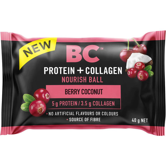 BC Snacks Berry Coconut Protein And Collagen Nourish Ball 40g